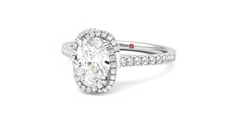 Taylor & Hart Entwine Oval Engagement Ring 360 degree image 26