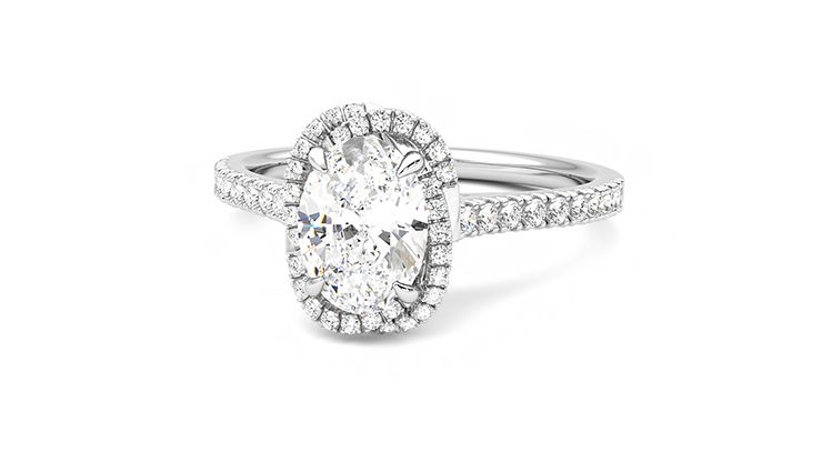 Taylor & Hart Entwine Oval Engagement Ring 360 degree image 27