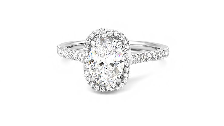 Taylor & Hart Entwine Oval Engagement Ring 360 degree image 28