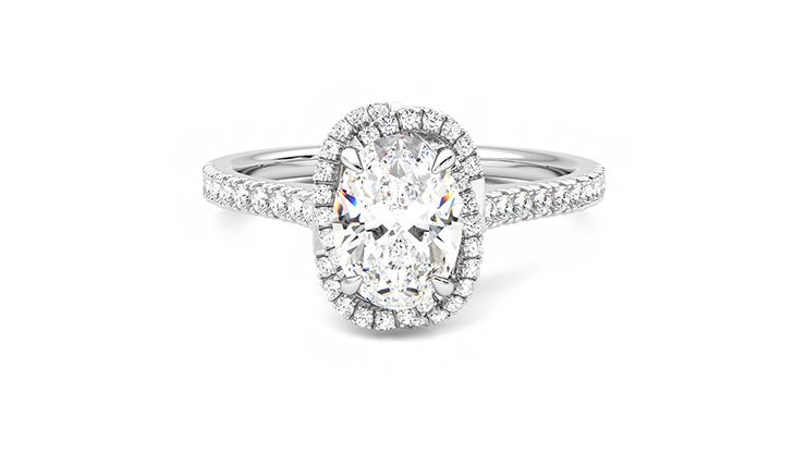 Taylor & Hart Entwine Oval Engagement Ring 360 degree image 29