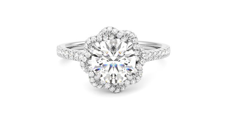 Taylor & Hart Entwine Round Engagement Ring 360 degree image 0