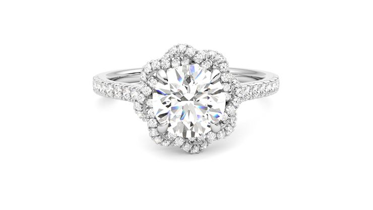 Taylor & Hart Entwine Round Engagement Ring 360 degree image 1
