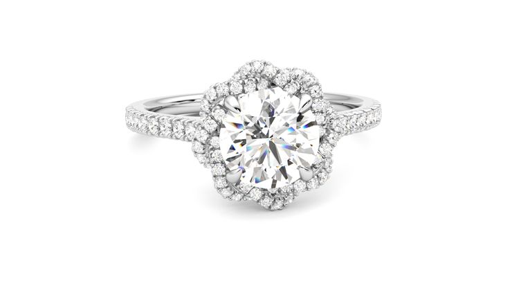 Taylor & Hart Entwine Round Engagement Ring 360 degree image 2