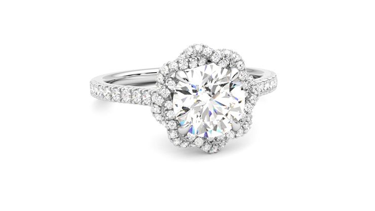 Taylor & Hart Entwine Round Engagement Ring 360 degree image 3