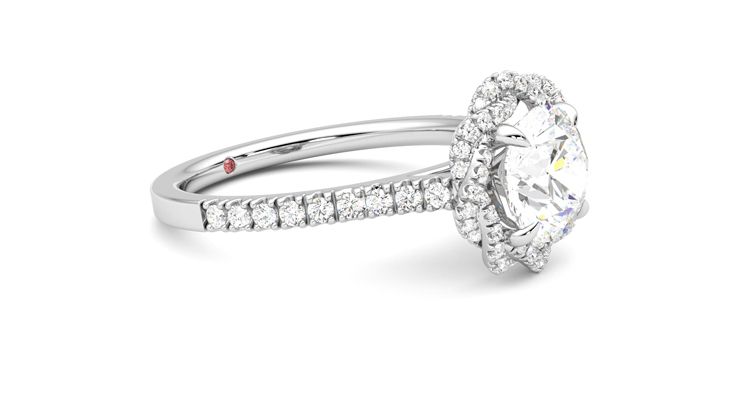 Taylor & Hart Entwine Round Engagement Ring 360 degree image 7