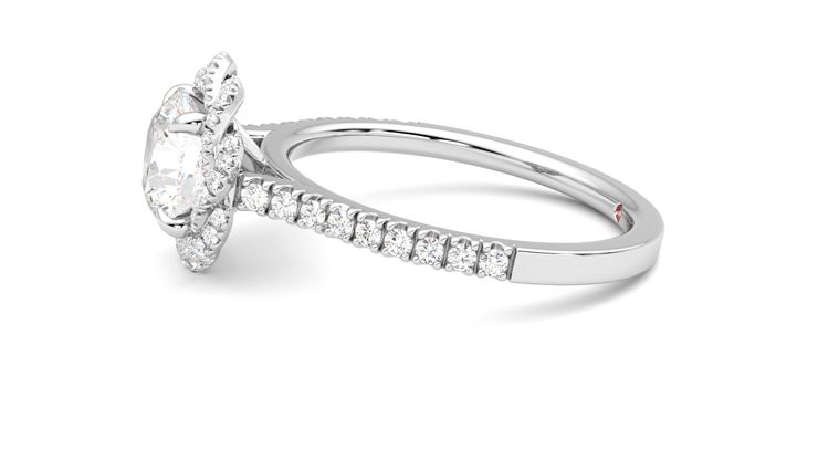 Taylor & Hart Entwine Round Engagement Ring 360 degree image 21