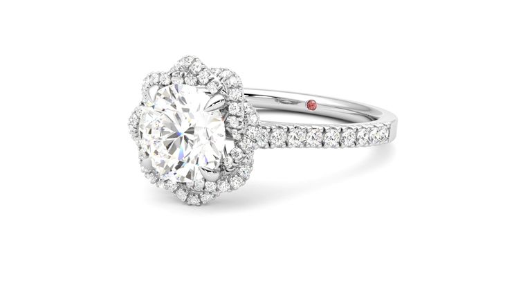 Taylor & Hart Entwine Round Engagement Ring 360 degree image 25