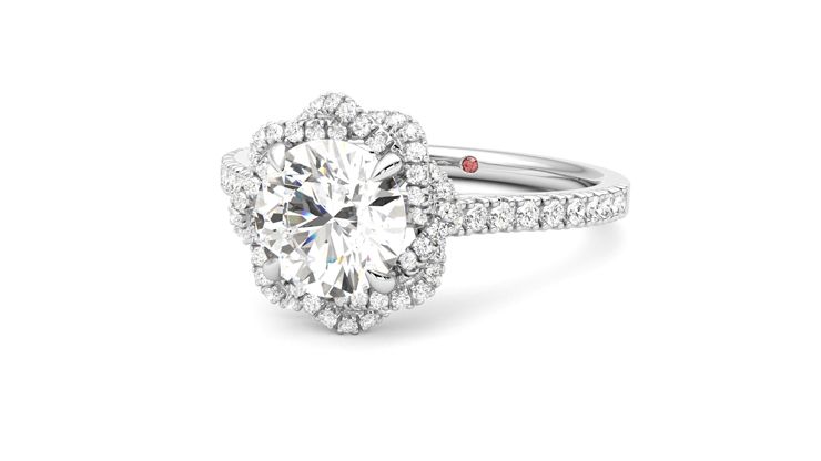 Taylor & Hart Entwine Round Engagement Ring 360 degree image 26