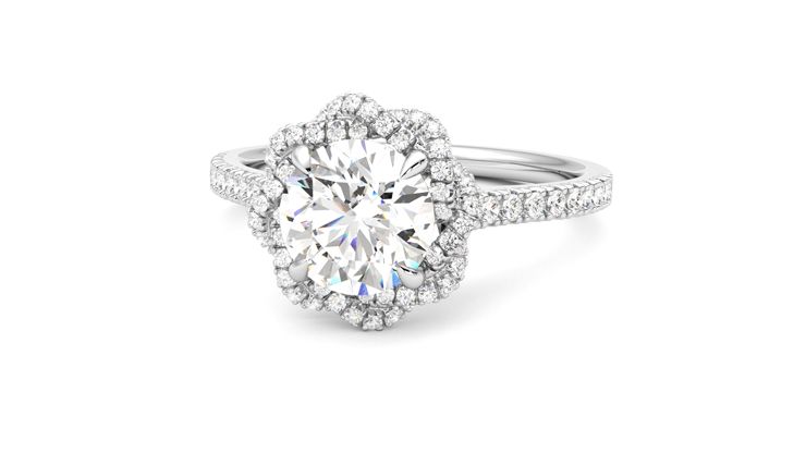 Taylor & Hart Entwine Round Engagement Ring 360 degree image 27