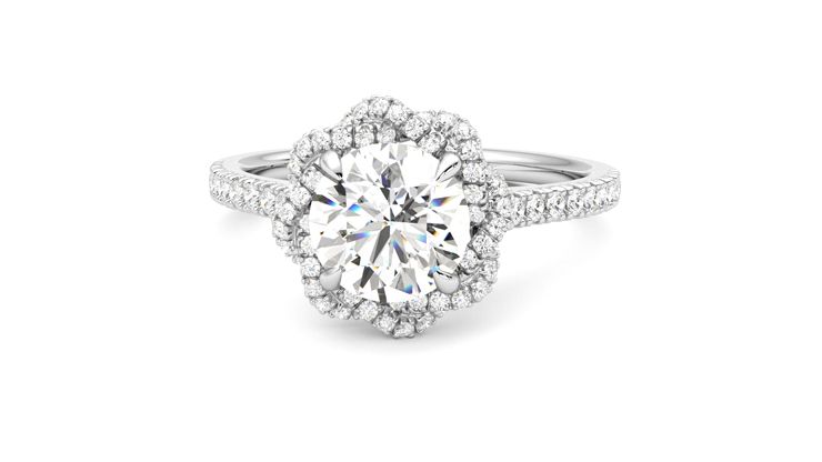 Taylor & Hart Entwine Round Engagement Ring 360 degree image 28
