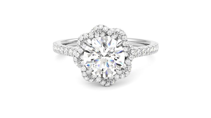 Taylor & Hart Entwine Round Engagement Ring 360 degree image 29