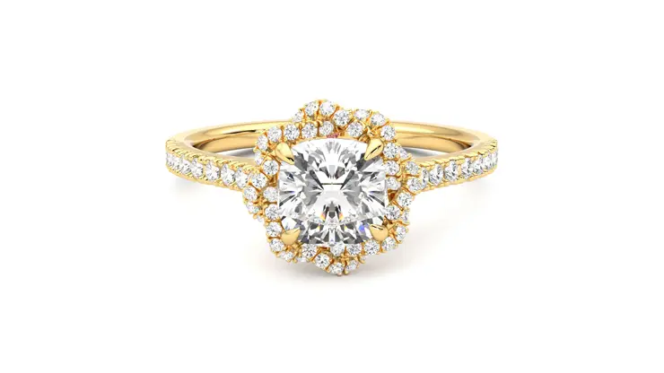 Taylor & Hart Entwine Cushion Engagement Ring 360 detail 01