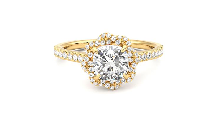 Taylor & Hart Entwine Cushion Engagement Ring 360 degree image 1