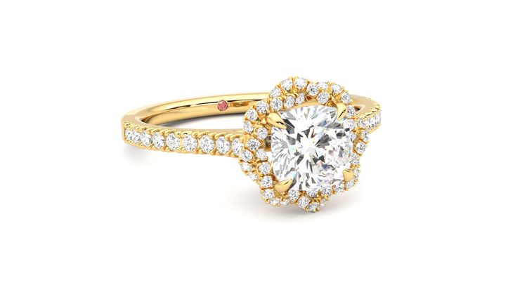 Taylor & Hart Entwine Cushion Engagement Ring 360 degree image 4