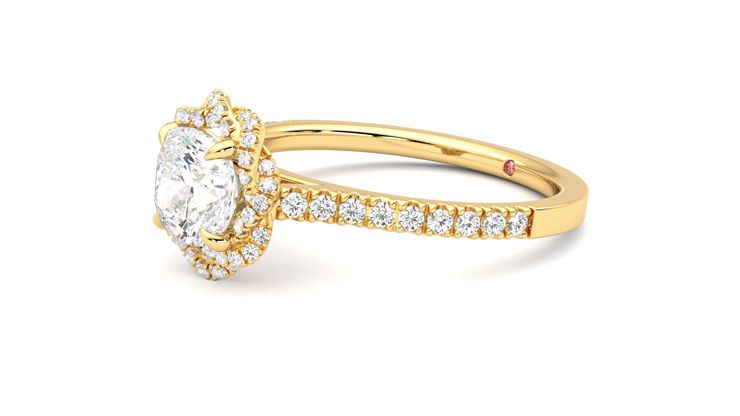 Taylor & Hart Entwine Cushion Engagement Ring 360 degree image 23