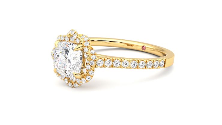 Taylor & Hart Entwine Cushion Engagement Ring 360 degree image 24
