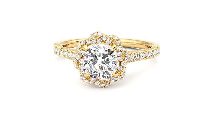 Taylor & Hart Entwine Cushion Engagement Ring 360 degree image 28