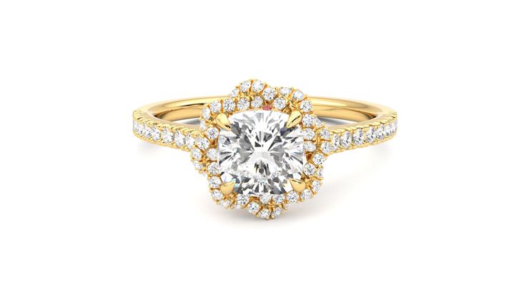 Taylor & Hart Entwine Cushion Engagement Ring 360 degree image 29