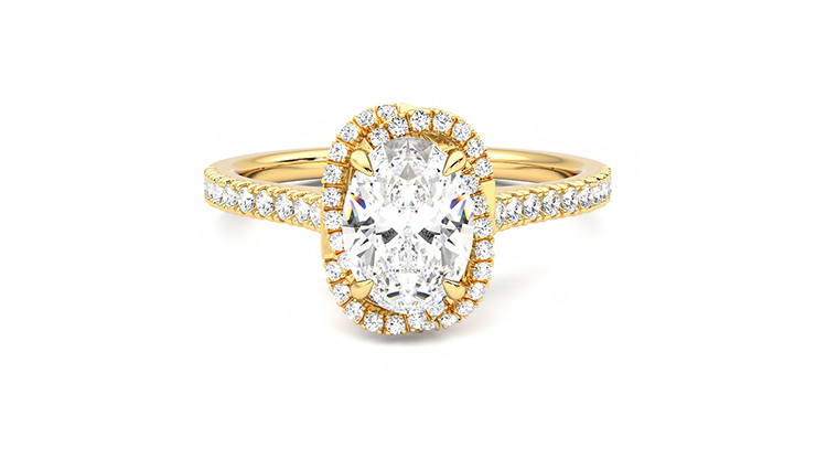 Taylor & Hart Entwine Oval Engagement Ring 360 degree image 0