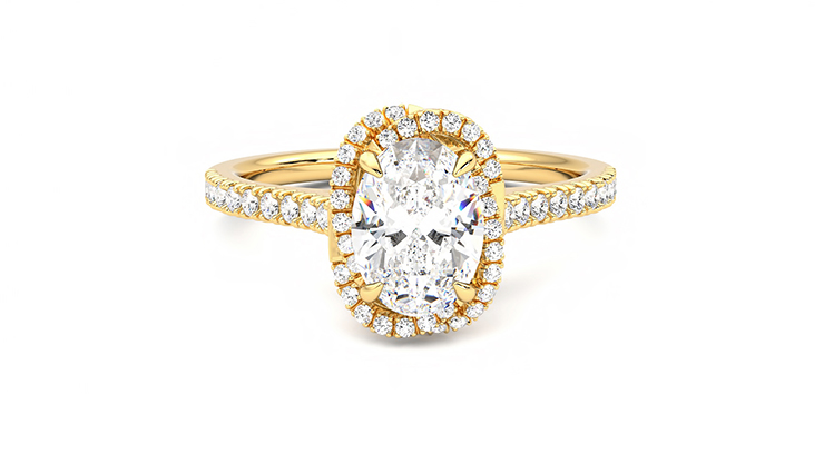 Taylor & Hart Entwine Oval Engagement Ring 360 degree image 1