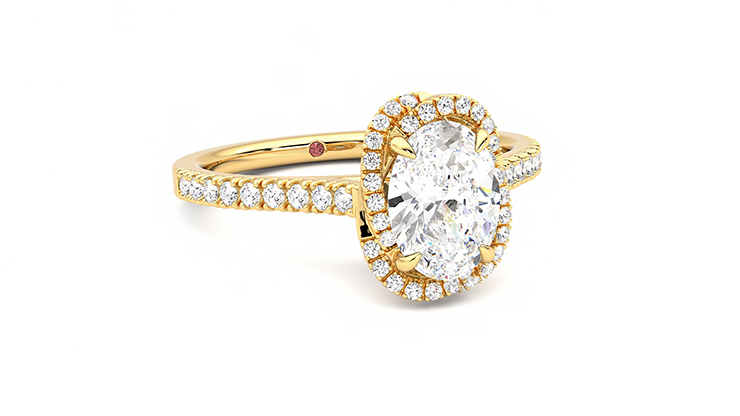Taylor & Hart Entwine Oval Engagement Ring 360 degree image 4