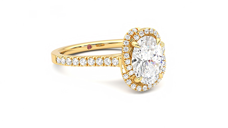 Taylor & Hart Entwine Oval Engagement Ring 360 degree image 5