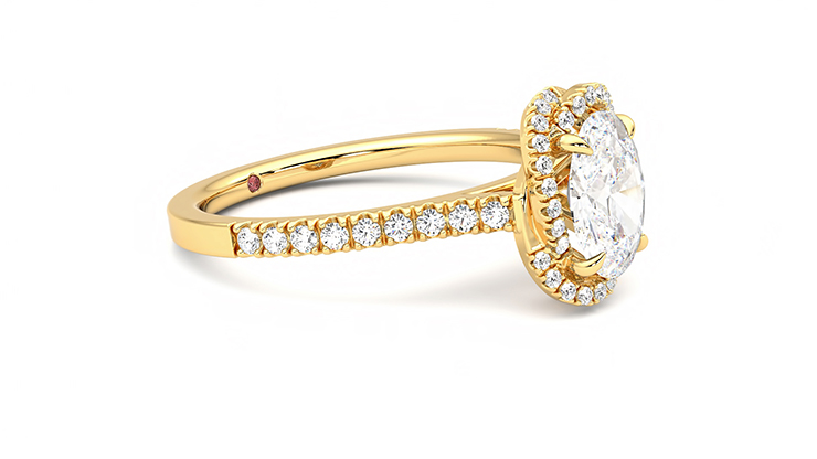 Taylor & Hart Entwine Oval Engagement Ring 360 degree image 7