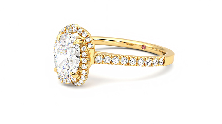 Taylor & Hart Entwine Oval Engagement Ring 360 degree image 24