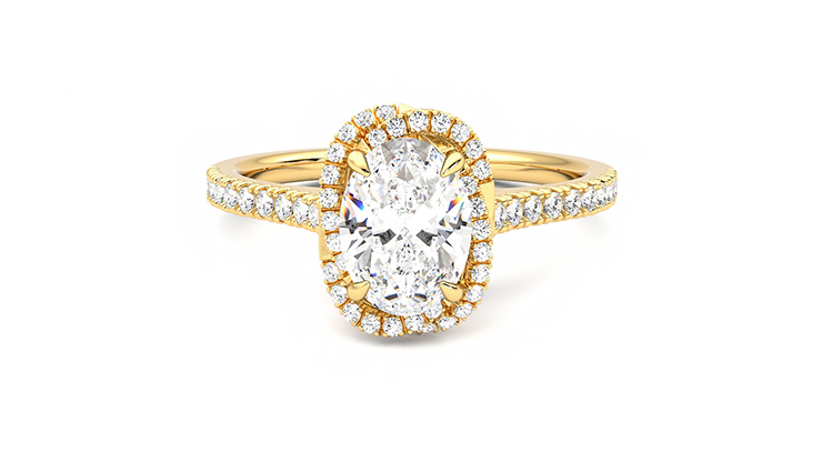 Taylor & Hart Entwine Oval Engagement Ring 360 degree image 29