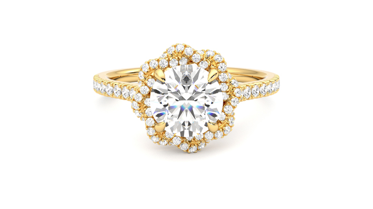 Taylor & Hart Entwine Round Engagement Ring 360 degree image 0