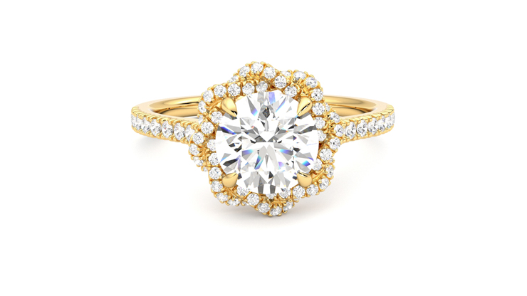 Taylor & Hart Entwine Round Engagement Ring 360 degree image 1
