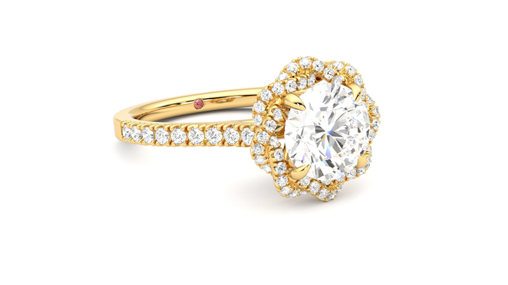 Taylor & Hart Entwine Round Engagement Ring 360 degree image 5