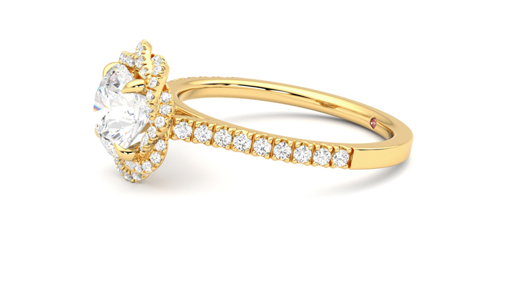 Taylor & Hart Entwine Round Engagement Ring 360 degree image 22