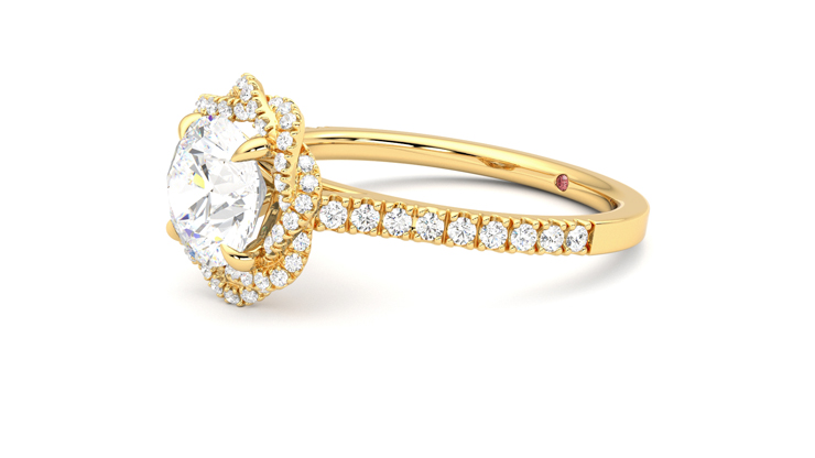 Taylor & Hart Entwine Round Engagement Ring 360 degree image 23