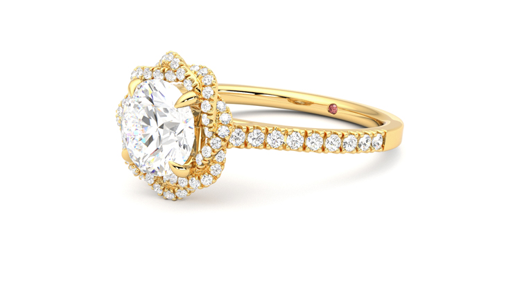 Taylor & Hart Entwine Round Engagement Ring 360 degree image 24