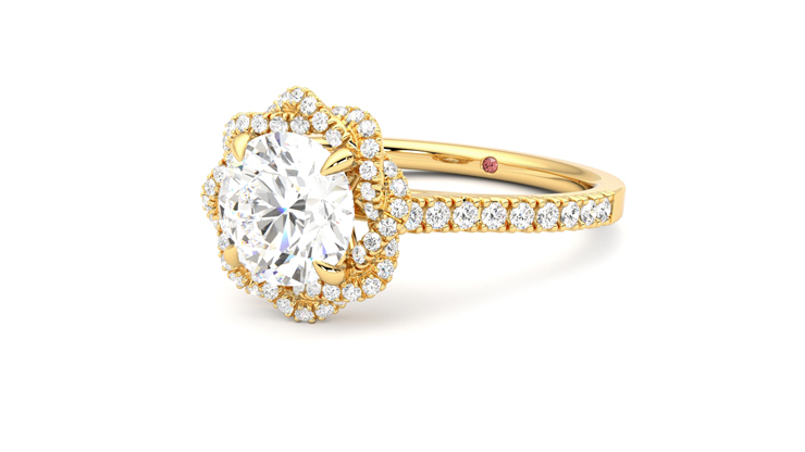 Taylor & Hart Entwine Round Engagement Ring 360 degree image 25