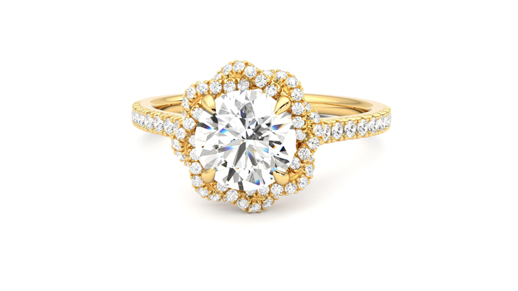 Taylor & Hart Entwine Round Engagement Ring 360 degree image 28
