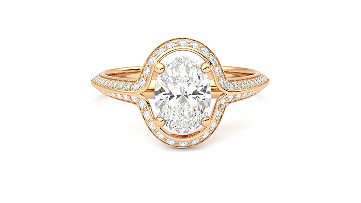 Taylor & Hart Ethereal Oval Engagement Ring 360 detail 01