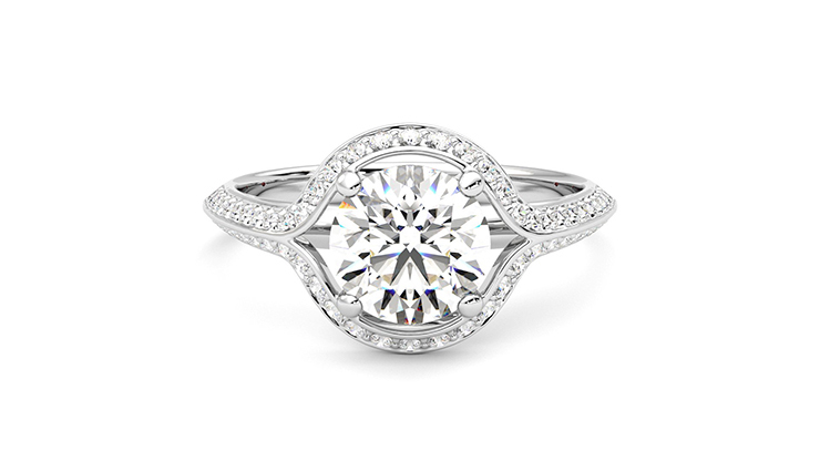 Taylor & Hart Ethereal Round Engagement Ring 360 detail 01