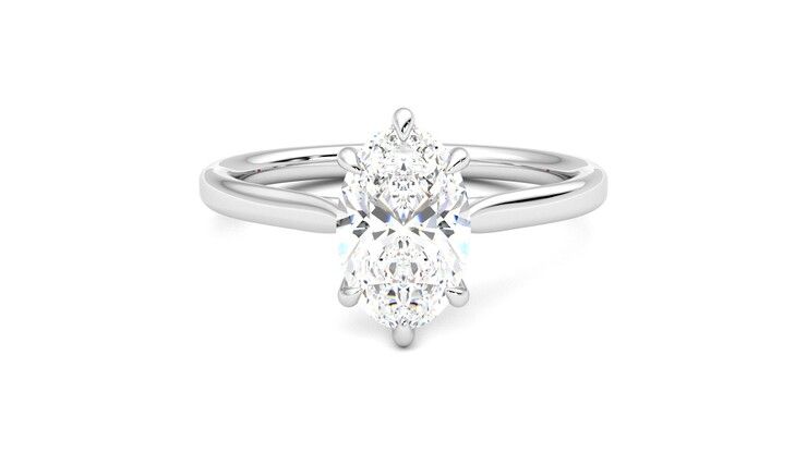 Taylor & Hart Eve Oval Engagement Ring 360 degree image 0