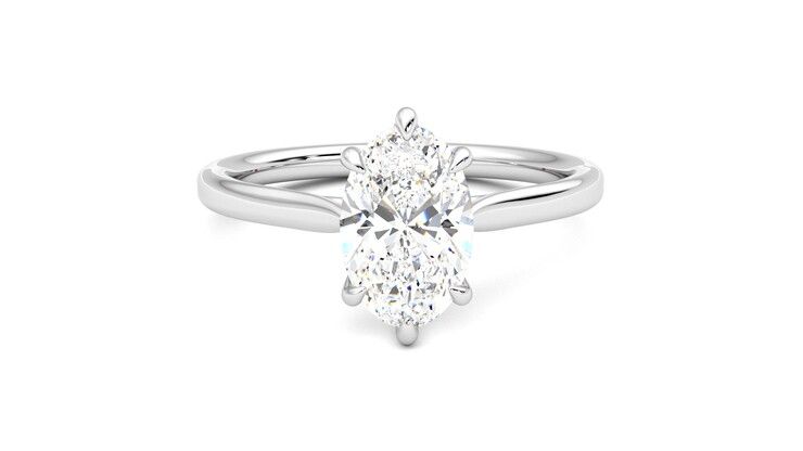 Taylor & Hart Eve Oval Engagement Ring 360 degree image 1