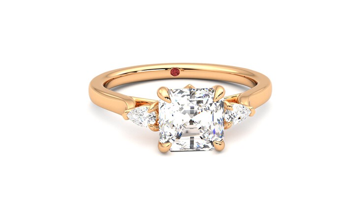 Asscher cut rose hot sale gold engagement rings