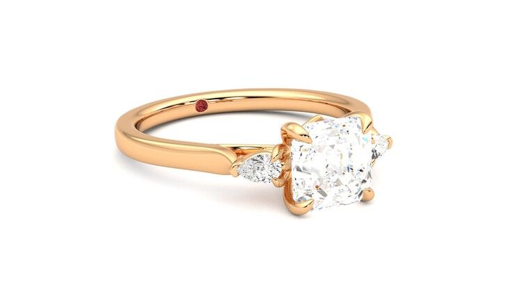 Taylor & Hart Faith Asscher Engagement Ring 360 degree image 5