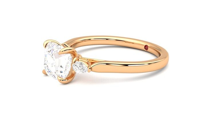 Taylor & Hart Faith Asscher Engagement Ring 360 degree image 23