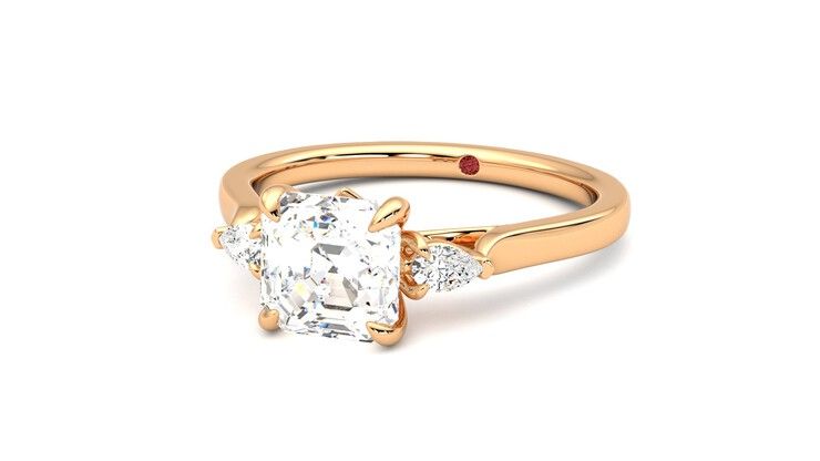 Taylor & Hart Faith Asscher Engagement Ring 360 degree image 26