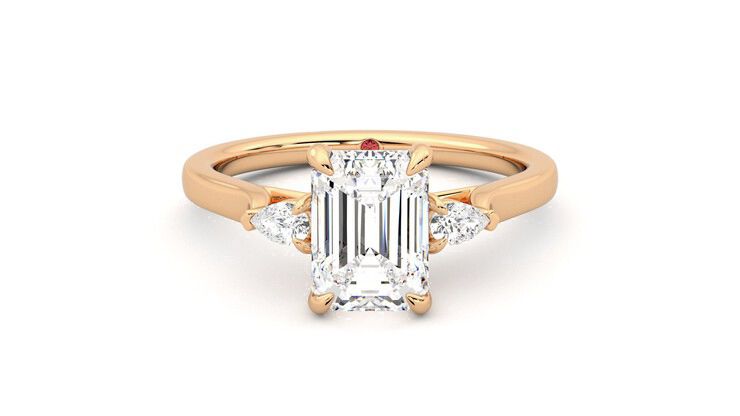 Taylor & Hart Faith Emerald Engagement Ring 360 degree image 0