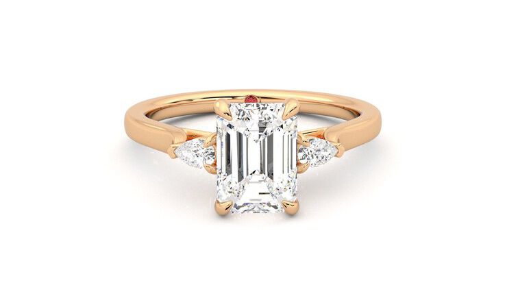 Taylor & Hart Faith Emerald Engagement Ring 360 degree image 1