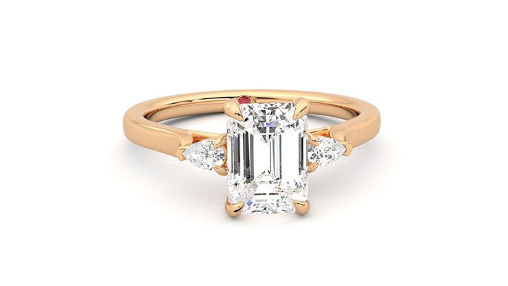 Taylor & Hart Faith Emerald Engagement Ring 360 degree image 2