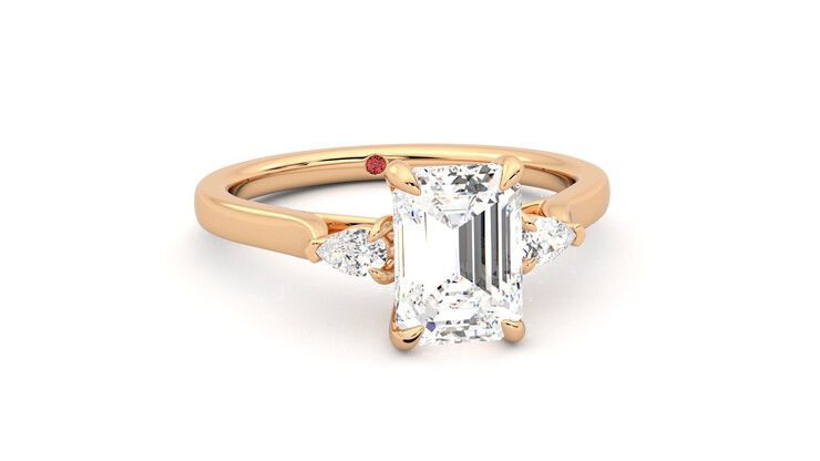 Taylor & Hart Faith Emerald Engagement Ring 360 degree image 3