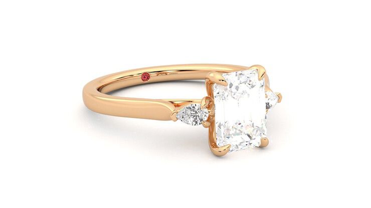 Taylor & Hart Faith Emerald Engagement Ring 360 degree image 5